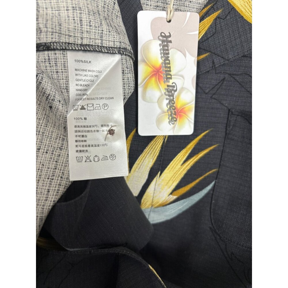 Havana Breeze Bird Of Paradise 100% Silk Hawaiian Shirt Multicolor Large NWT's - Picture 5 of 6